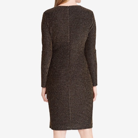 Lauren Ralph Lauren slim fit Metallic Ruched Dress - Picture 2 of 6